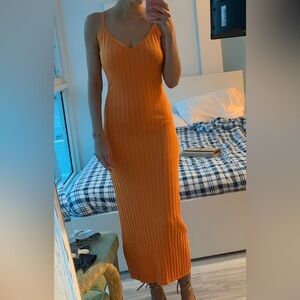 Ronny Kobo Collection Strapless Orange Dress